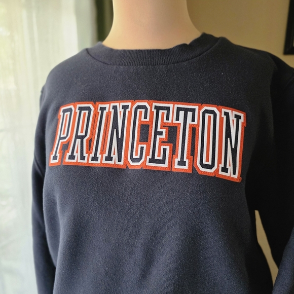 Champion Women's L Navy Blue Orange Princeton Crewneck Sweatshirt EUC - Picture 3 of 11